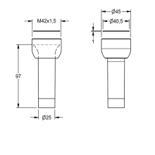 KWC Abgangsverschraubung, Metall, für Wc-spüler DN20 AP, 2000105565