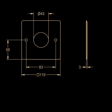 KWC Edelstahlabdeckplatte, 110x110 mm, Bohrung für Betätigung, 2000105589