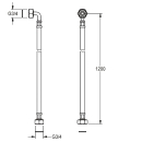 KWC Schlauch, G3/4xG3/4, 1200mm, DN10, L-form, 2000105647