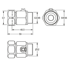 KWC Wassermengenregulierung, G1xG3/4B, 2000105933