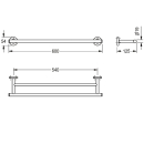 KWC Doppelhandtuchstange, MEDIUS, Edelstahl, 600x54x125...