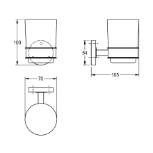 KWC Becherhalter, MEDIUS, Edst, 70x100x105 mm, AP, Hochglanz, Glasbecher