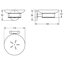 KWC Seifenablage, MEDIUS, Edst, 110x55x125 mm, AP, Hochglanz, Glasablage