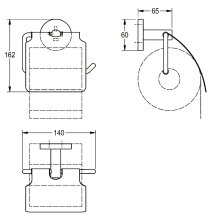 KWC Wc-rollenhalter, FIRMUS, Edelstahl, 140x162x65 mm, Aufputz, Hochglanz