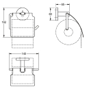 KWC Wc-rollenhalter, FIRMUS, Edelstahl, 140x162x65 mm,...