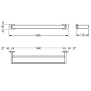 KWC Doppelhandtuchstange, CUBUS, Edst, 600x54x125 mm, AP,...