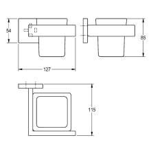 KWC Becherhalter, CUBUS, Edelstahl, 127x85x115 mm, AP, Hochglanz, Glasbecher