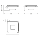 KWC Seifenablage, CUBUS, Edelstahl, 147x54x135 mm, AP,...