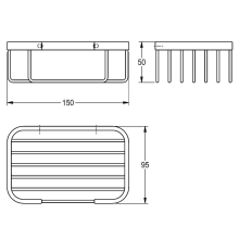 KWC Korb, Edelstahl, 150x50x95 mm, AP, Hochglanz