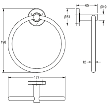 KWC Handtuchring, MEDIUS, Edst, 177x198x65 mm, AP, Hochglanz