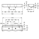KWC Waschrinne, WASHINO, MIRANIT, 1600x207x450 mm, 3...
