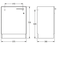 KWC Unterbauschrank, SIRIUS, Holz, Weiß, 570x720x390 mm, Türanschlag Links