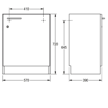 KWC Unterbauschrank, SIRIUS, Holz, Weiß, 570x720x390 mm, Türanschlag Rechts