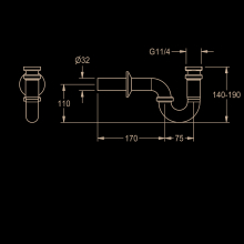 KWC Siphon, DN32, Chrom, 2000109124