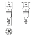 KWC Funktionsteil, Duschen, DN15, Blau, Labs-konform,...