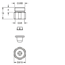 KWC Anschlussstück, PROTRONIC, ND, m. Mengenregler U. Sieb, 2000109480
