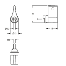 KWC Mischerhebel, PROTRONIC-S, mit Temperaturanschlag, 2000109490