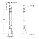 KWC Schlauch, G3/8xM8x1, 350mm, DN6,...