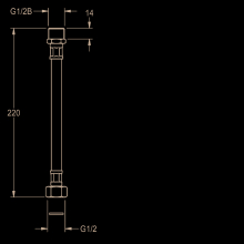 KWC Schlauch, G1/2xG1/2B, 220 mm, DN8, Gerade, 2030012248