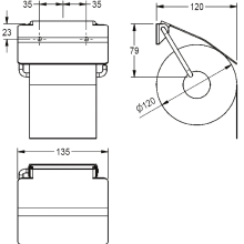 KWC Wc-rollenhalter, RODAN, Edelstahl, 135x130x25mm, Aufputz