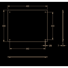 KWC Spiegel, HEAVY DUTY, Edelstahl, 490x390x7 mm, Diebstges. Befestigung