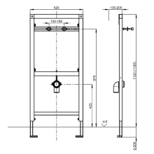 KWC Installationselement, AQUAFIX, für Wasserloses Edelstahlurinal