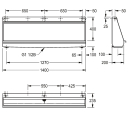KWC Reihenurinal, CAMPUS, Edelstahl V4A, 1400x515x235 mm,...