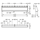 KWC Reihenurinal, CAMPUS, Edelstahl V4A, 2400x515x235 mm,...