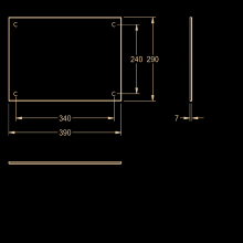 KWC Spiegel, HEAVY DUTY, Edelstahl, 390x290x7 mm, Verdeckte Befestigung