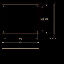 KWC Spiegel, HEAVY DUTY, Edelstahl, 490x390x7 mm, Verdeckte Befestigung
