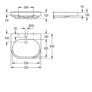 KWC Waschtisch, Variuscare, MIRANIT, 550x120x450 mm,...