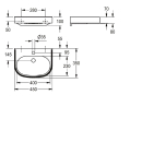 KWC Waschtisch, Variuscare, MIRANIT, 450x120x350 mm,...
