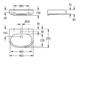 KWC Waschtisch, Variuscare, MIRANIT, 450x120x350 mm,...