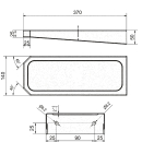 KWC Ablage, CONTINA, Edelstahl, 140x50x370 mm, Aufputz