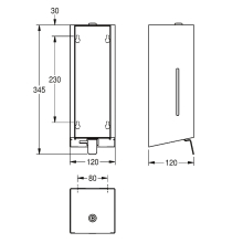 KWC Seifenspender, EXOS, Edelstahl, AP, 120x345x120 mm, Front ESG Schwarz