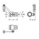 KWC Kugelhahn, Edelstahl, Hebel Links, 2030025020