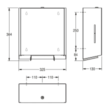 KWC Wc-großrollenhalter, EXOS, Edelstahl, 325x346x130 mm, Aufputz, Rolle 280 mm