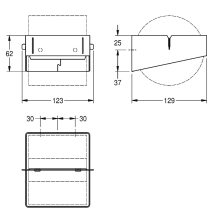 KWC Wc-rollenhalter, EXOS, Edelstahl, 123x62x129 mm, Aufputz