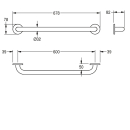 KWC Haltegriff, CONTINA, Edelstahl, 678x78x82 mm,...