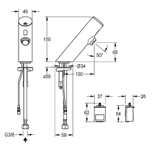KWC Standventil, F3, Elek, O. Mischung, 6l, Batterie