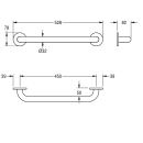 KWC Haltegriff, CONTINA, Edelstahl, 528x78x82 mm,...