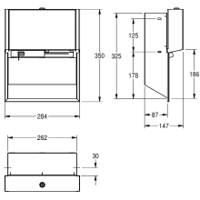 KWC Wc-doppelrollenhalter, EXOS, Edst, 284x350x147 mm, Unterputz