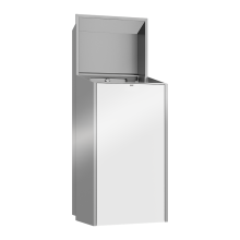 KWC Abfallbehälter, EXOS, Edelstahl, UP, 304x790x251 mm, Front ESG Weiß, 30l