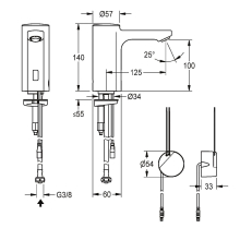 KWC Standventil, F5, Elek, O. Mischung, 5l, Up-netzteil 230 VAC