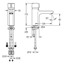 KWC Standbatterie, F5, Hydr, Mischer, 5l, Rohre