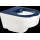 KWC T-WC, GFK, Wandh, Hw.-mont, Weiß, Sitzfl. Blau, 400x370x510 mm