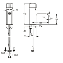 KWC Standbatterie, F5, Hydr, Mischer, 3l