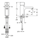 KWC Standbatterie, F5, Hydr, Mischer, 3l, Rohre