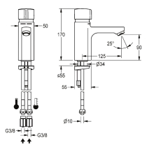 KWC Standventil, F5, Hydr, O. Mischung, 3l