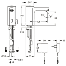 KWC Standbatterie, F5, Elek, Mischer, 3l, Steckernetzteil 230 VAC